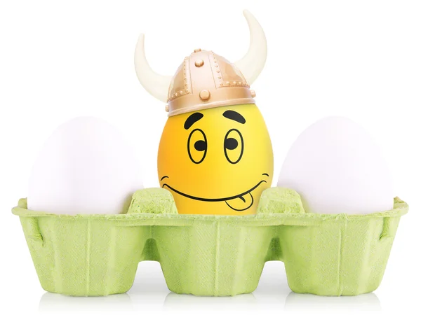 Успіх Лідер Символ Концепція яйце в коробці ізольовано — стокове фото