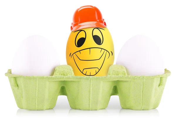 Başarı lider sembol kavramı yumurta izole kutusunda — Stok fotoğraf