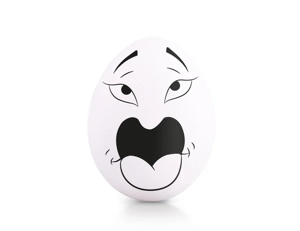 Концепция белого яйца с эмоциями в одежде — стоковое фото