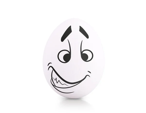 Konzept weißes Ei mit Emotionen in der Kleidung — Stockfoto
