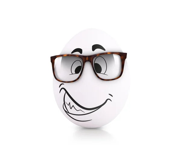 Concept white egg with emotions in clothes — Stock Photo, Image