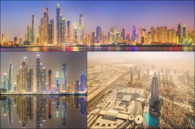 Kolaj Dubai Marina'da güzellik Panoraması.