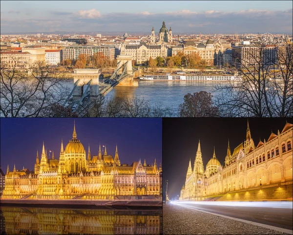Het panorama van de schoonheid van attracties Budapest. — Stockfoto