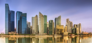 Singapur manzarası ve marina Bay görünümü