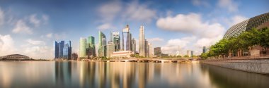 Singapur manzarası ve marina Bay görünümü