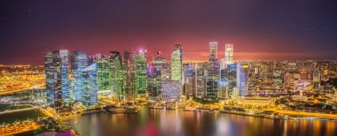 Singapur manzarası ve marina Bay görünümü