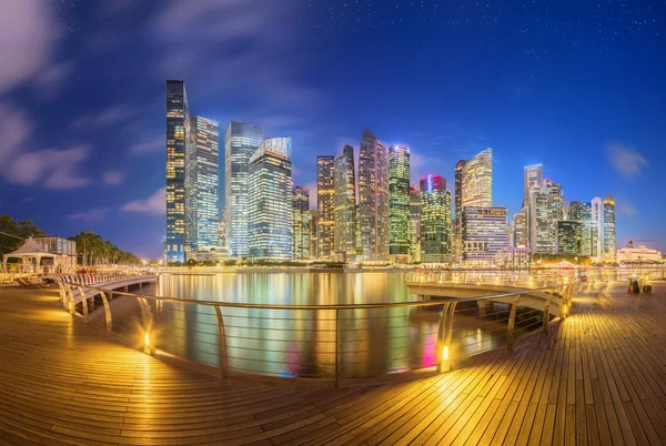 Singapore Skyline e vista sulla baia di Marina — Foto Stock