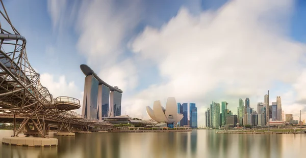 新加坡的天际线和视图的滨海湾 — 图库照片