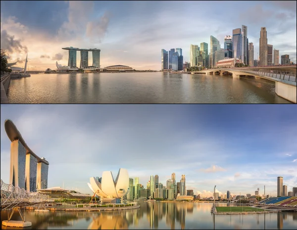 Singapore Skyline en weergave in Marina Bay — Stockfoto