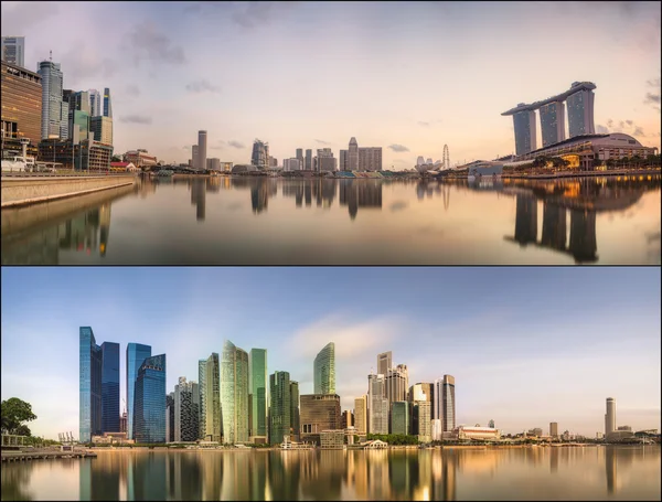 Singapore Skyline en weergave in Marina Bay — Stockfoto
