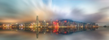 Hong Kong Adası, manzarası ve Finans Merkezi Panoraması