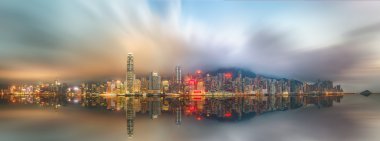 Panorama of Hong Kong island, skyline and Financial district clipart
