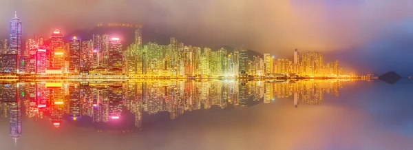 Panoráma a Hong Kong island, a városra és a Financial district — Stock Fotó