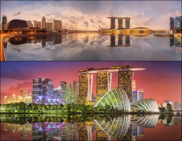 Комплекс Singapore Skyline и вид на залив Марина — стоковое фото