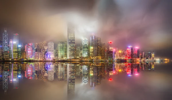 Panorama van Hong Kong en Financial district — Stockfoto