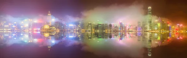 Panorama van Hong Kong en Financial district — Stockfoto