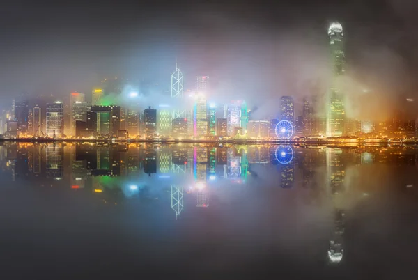 Panorama van Hong Kong en Financial district — Stockfoto