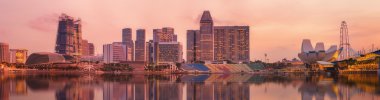 Singapur manzarası ve marina Bay görünümü