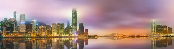 Panorama van Hong Kong en Financial district — Stockfoto