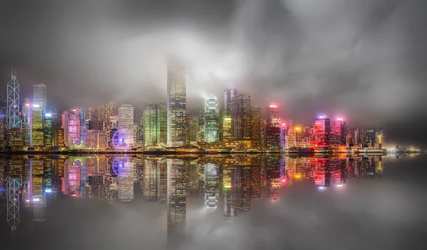 Πανόραμα της περιοχής Hong Kong και χρηματοοικονομικό — Φωτογραφία Αρχείου