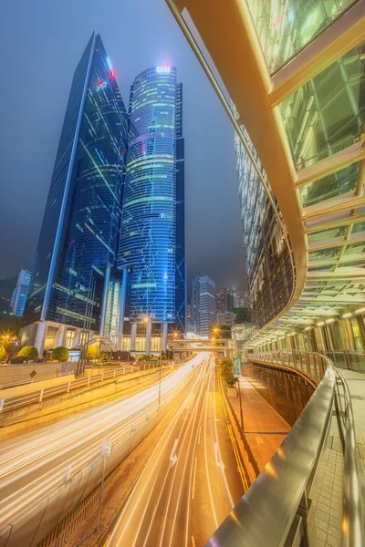 Modern city streets and office buildings Hong Kong, China. — Stock Photo, Image