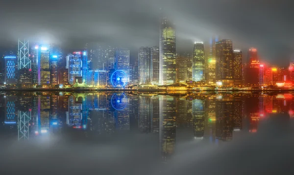 Panorama van Hong Kong en Financial district — Stockfoto