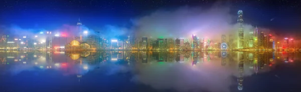 Panorama des Hongkong und des Finanzdistrikts — Stockfoto