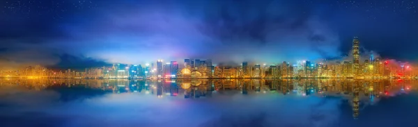 Panorama van Hong Kong en Financial district — Stockfoto