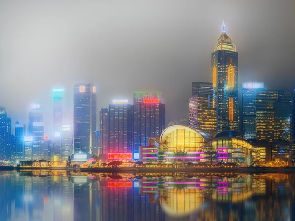 Panorama van Hong Kong en Financial district — Stockfoto