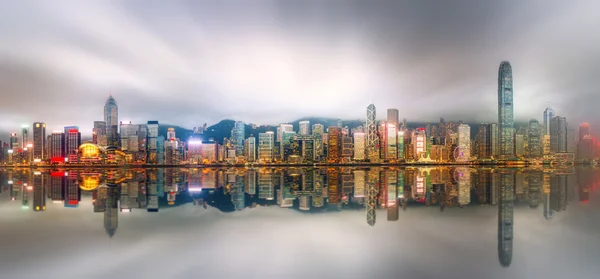 Panorama z Hong Kongu a finanční čtvrti — Stock fotografie