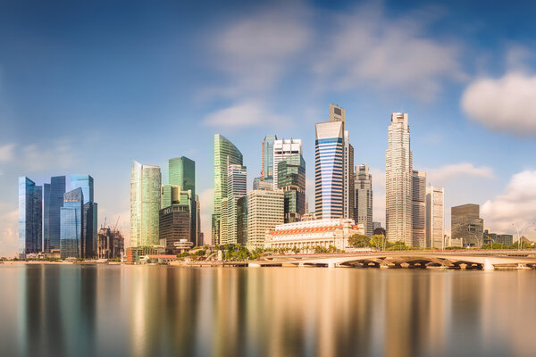 Singapore Skyline and view of Marina Bay