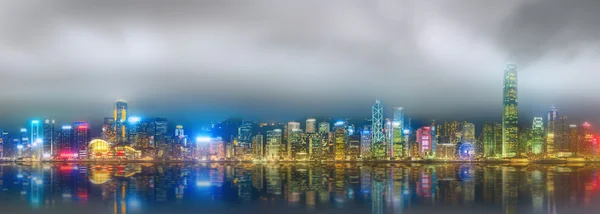 Panorama van Hong Kong en Financial district — Stockfoto