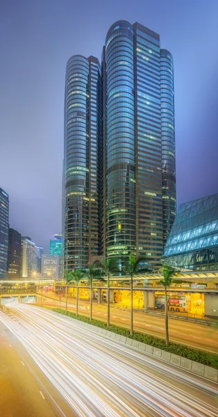 Modern city streets and office buildings Hong Kong, China. — Stock Photo, Image