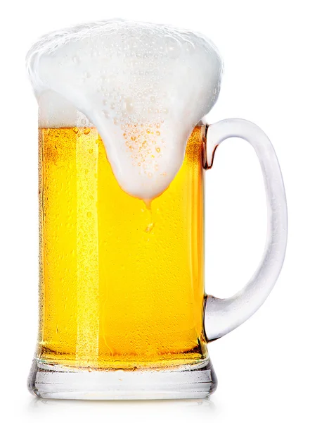 Cerveza fresca helada con espuma — Foto de Stock