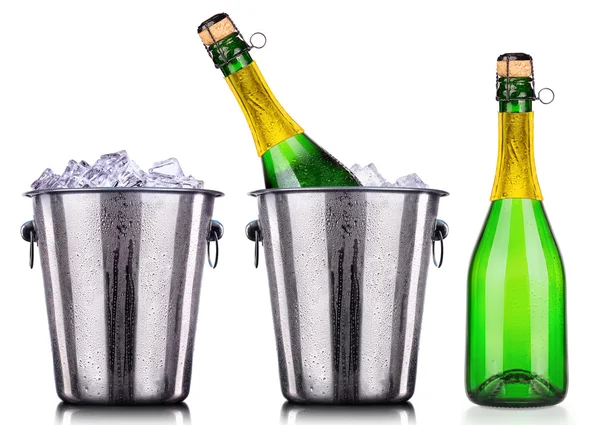 Lyxig champagne samling isolerade — Stockfoto
