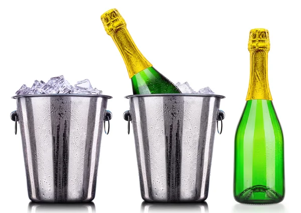 Coleção champanhe luxo isolado — Fotografia de Stock