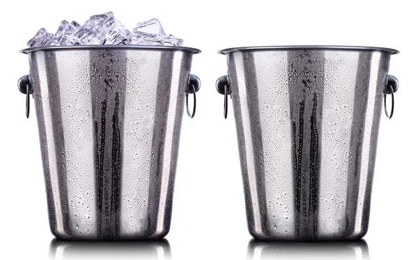 Champagne Metal ice buckets isolated on a white — Stock Photo, Image