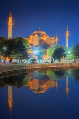 Ayasofya'nın erken geceleri Istanbul'da