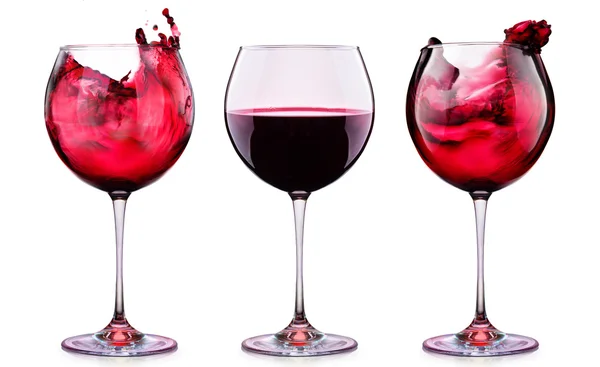 Set from glasses with wine isolated on a white — Stock Photo, Image