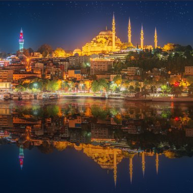 Ayasofya'nın erken geceleri Istanbul'da