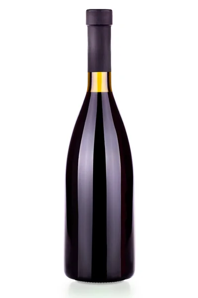 Elegante garrafa de vinho tinto isolado — Fotografia de Stock