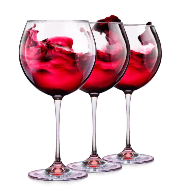 Set from glasses with wine isolated on a white — Stock Photo, Image