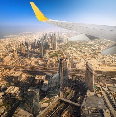 Cityscape Dubai uçak penceresinden