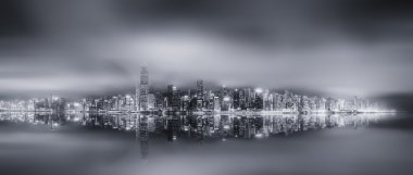 Hong Kong, siyah ve beyaz Panoraması