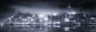 Hong Kong, siyah ve beyaz Panoraması