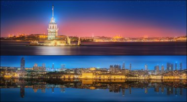 Güzel görünümü cityscape Istanbul ve boğaz