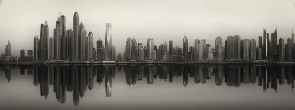 The beauty panorama of Dubai, black and white — Stock Photo, Image