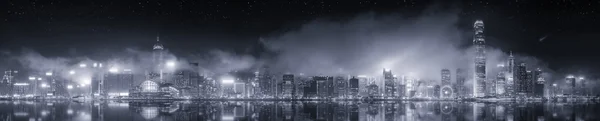 Panorama de Hong Kong, noir et blanc — Photo
