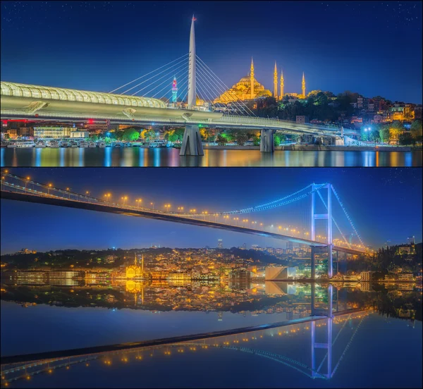 Hermosa vista del Bósforo y el paisaje urbano de Estambul — Foto de Stock