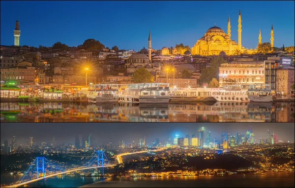 Hermosa vista del Bósforo y el paisaje urbano de Estambul — Foto de Stock